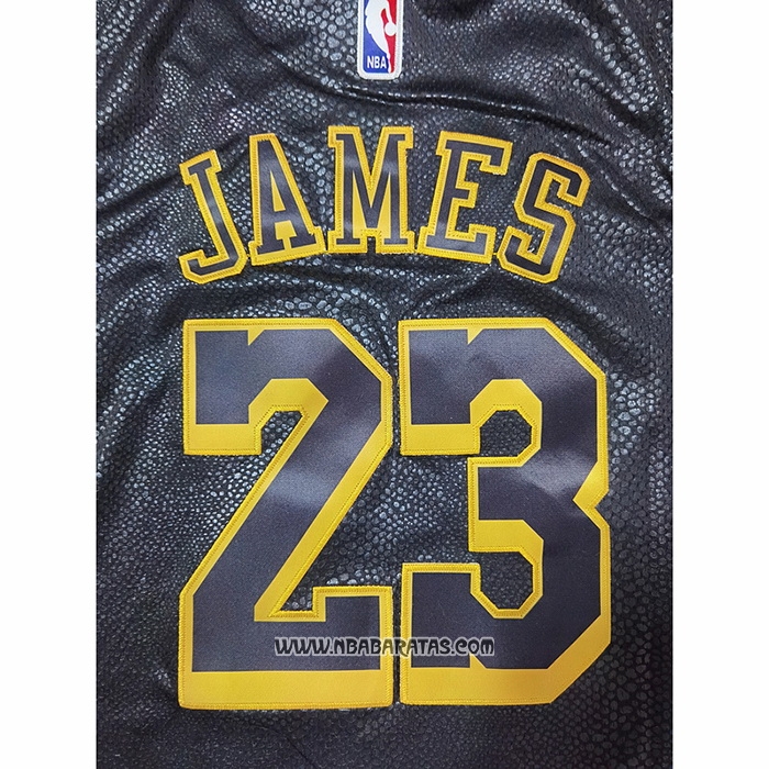 Camiseta Los Angeles Lakers LeBron James #23 Crenshaw Black Mamba Negro